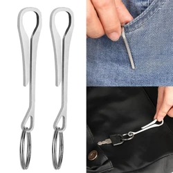 Clip colgante para cinturón de cintura de acero inoxidable, de 2 piezas multiherramientas, Mini hebillas de Metal para llaves, Clips de bolsillo, mosquetón para exteriores, Gadget EDC