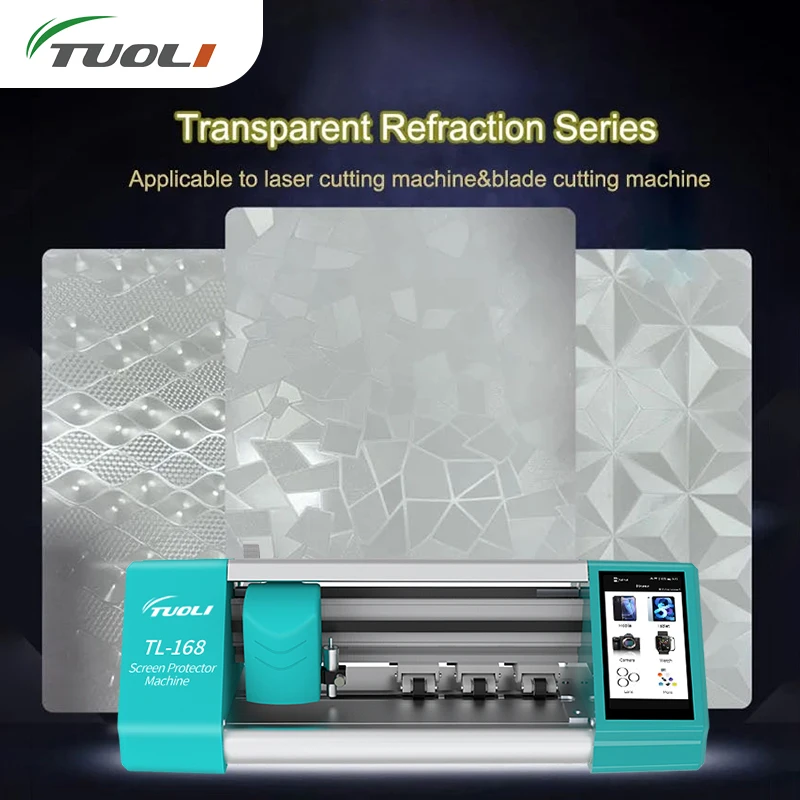 TUOLI 50PC Transparent 3D Embossed Back Sticker Rear Cover Protective Film For MobilePhone Skin Hydrogel Sheet Cutting Machine