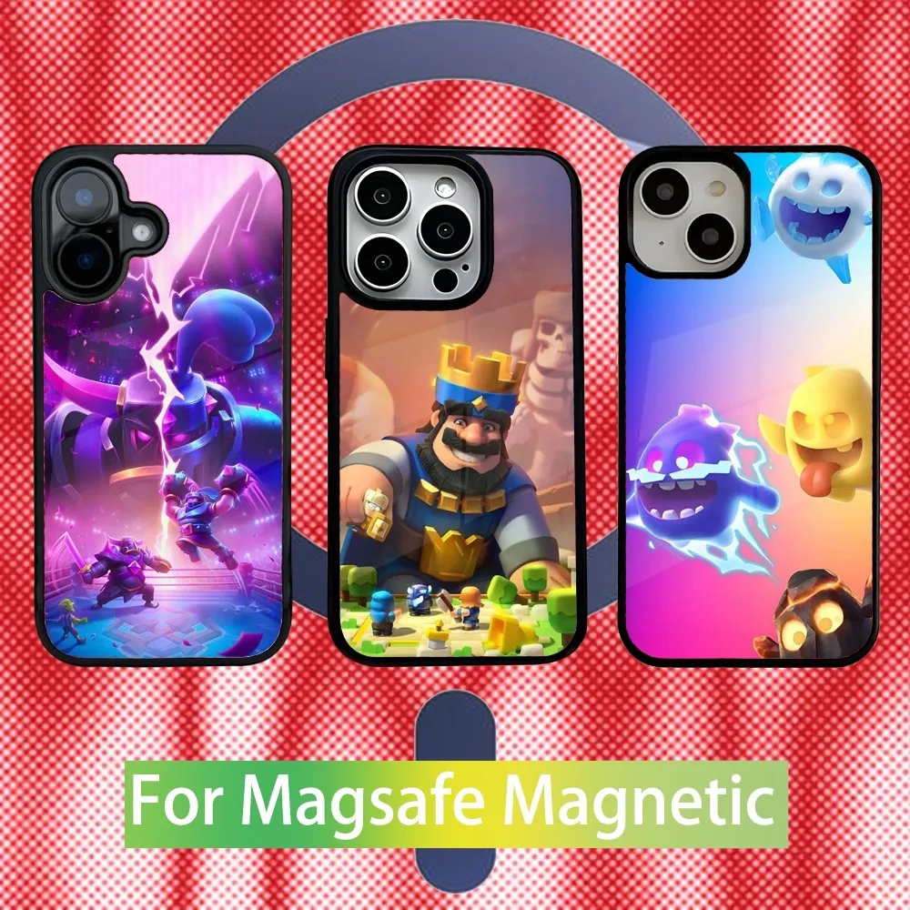 

C-Clash Game R-Royales Phone Case For iPhone 16,15,14,13,12,11,Pro,Max,Plus,Mini New Magsafe Magnetic Wireless Charging