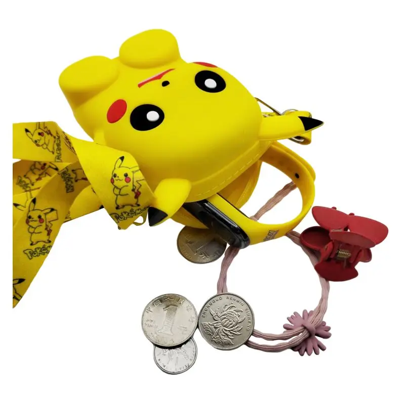 7-modelowa silikonowa portmonetka Pokemon Pikachu Cartoon Messenger Bag Cute Cartoon Anime Figure Girl Shoulder Bag Toy For Kids Gift
