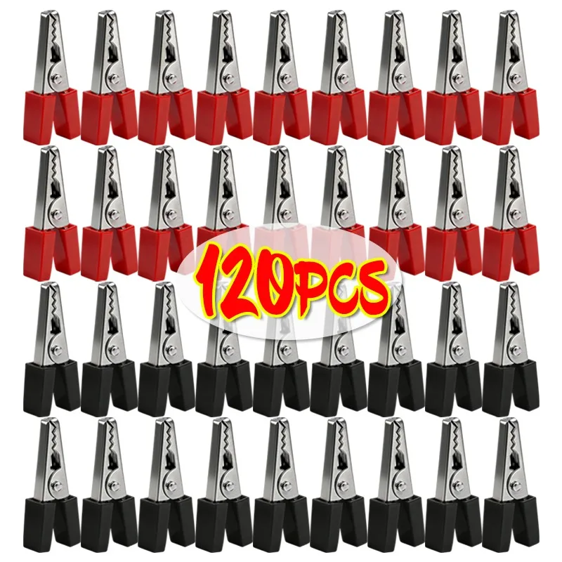 Grampos Jacaré Isolados Reforçados para Teste de Circuitos Elétricos com Capa Protetora Conector de Multímetro Tipo Jacaré
