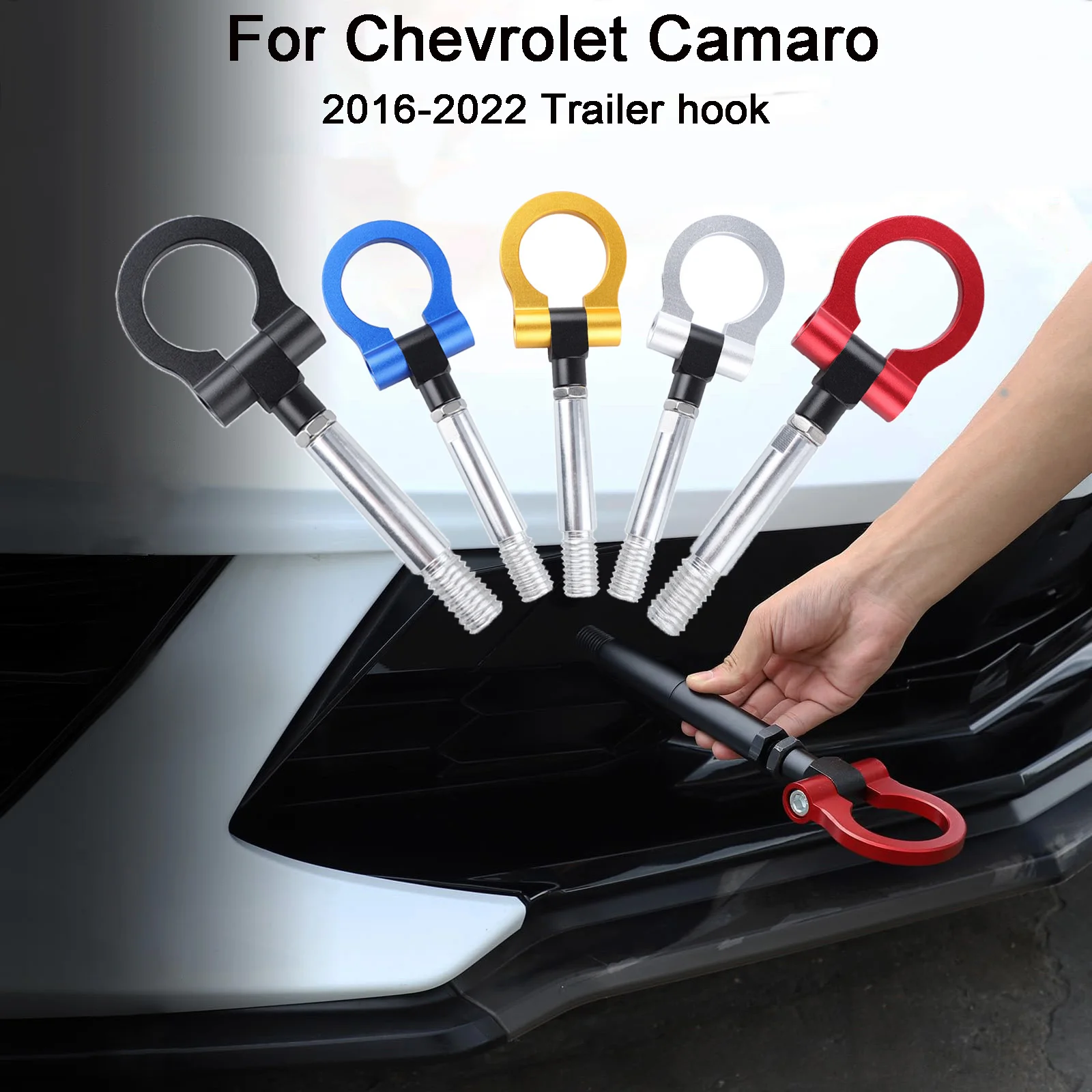 

Автомобильный черный гусеничный гоночный прицеп пара передний бампер капот прицепа для Chevrolet Camaro 6-го поколения 2016-2022 аксессуары