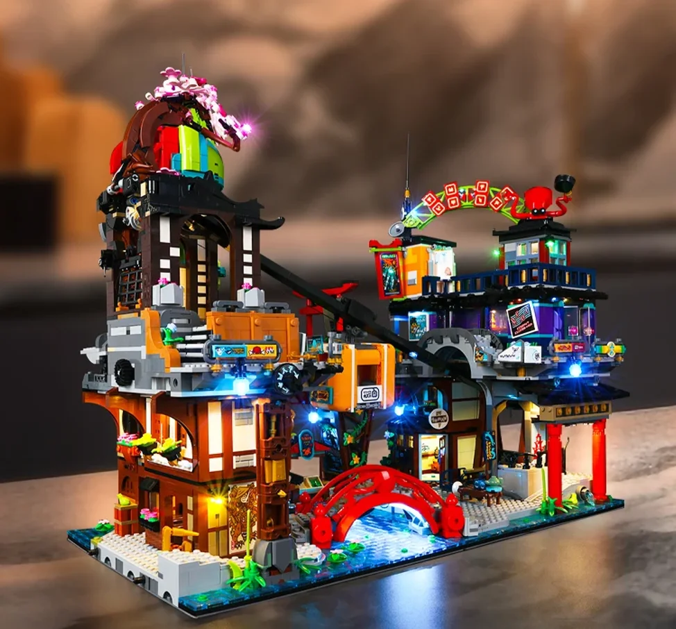 

Набор с подсветкой для конструктора City Markets Garden DIY Toys, 6163 деталей, включая модель 71799