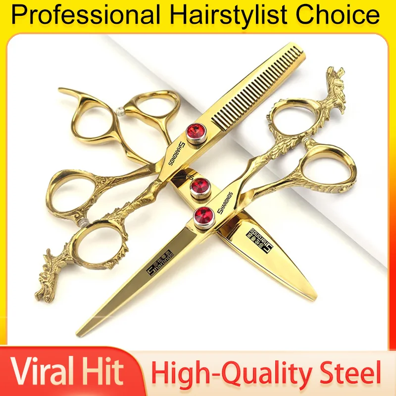Ensemble de ciseaux à cheveux japonais professionnels, coiffeur de 6 pouces, coupe amincissante, fournitures de coupe de cheveux pour barbier