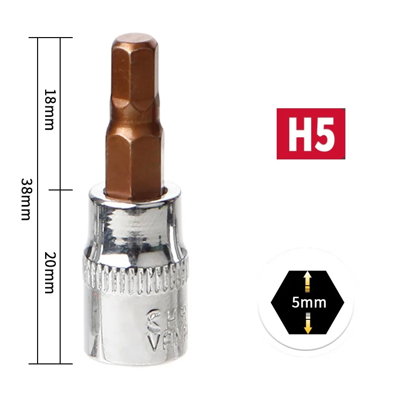 1Pc 1/4 "Antrieb Hex Buchse Bits Set 3mm 4mm 5mm 6mm 7mm 8mm Schraubendreher Bit Für Innensechskant Hand Werkzeug H3 H4 H5 H6 H7 H8 – Detail 6