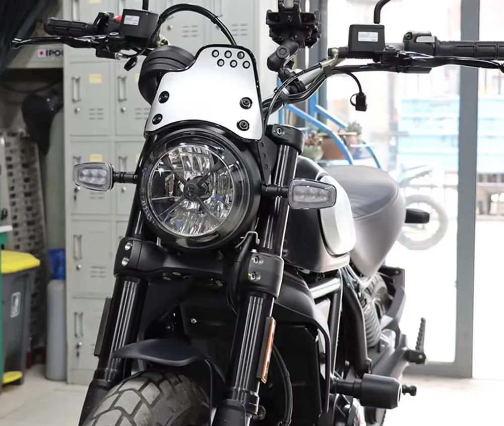 Windscreen Windshield Fly Screen Shield Wind Deflector with Holder For DUCATI Scrambler 400 800 2015-UP