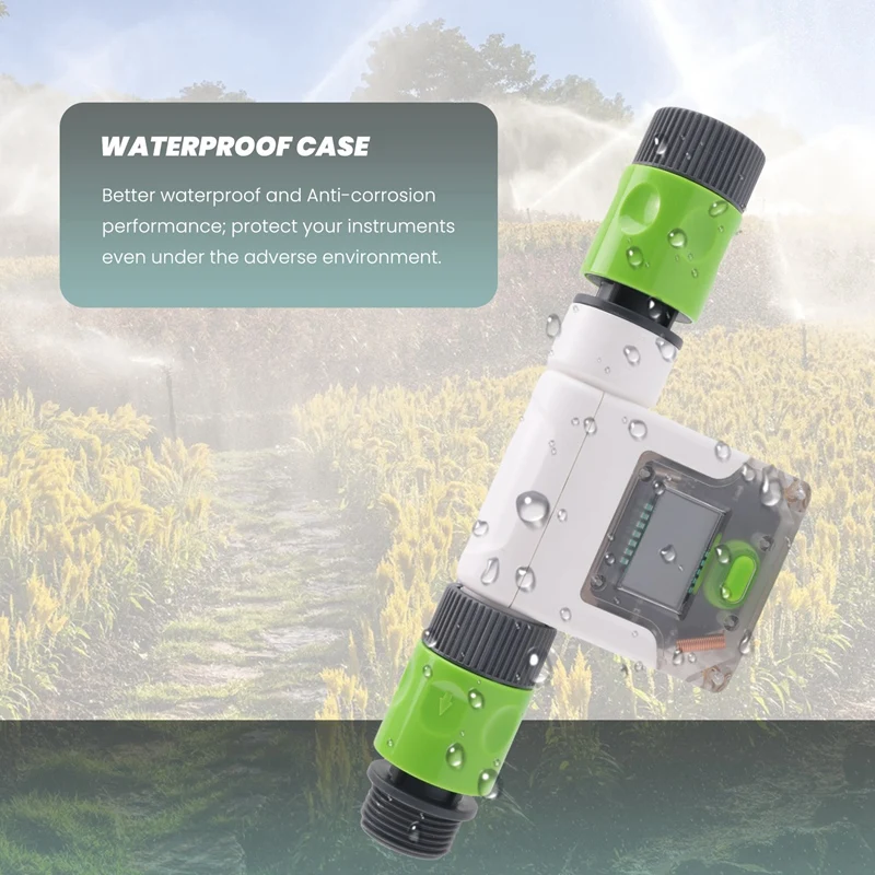 Water Flow Meter WiFi Water Flow Meter for Garden Hose Smart Water Meter with 4 Flow Modes Real-Time Flow Tracking Easy Reading