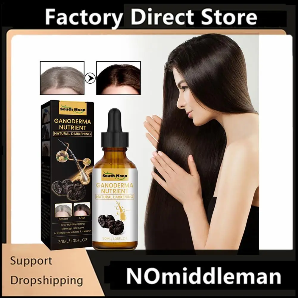 

1Pc Grey Hair Reverse Serums Ganoderma Nutrient Natural Darkening Serums 30ml Anti-Greying Hair Serums Hair Product