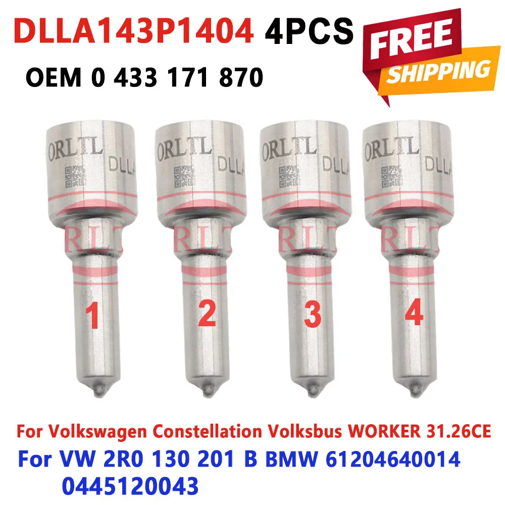 DLLA143P1404 Diesel Fuel Injection Nozzle DLLA 143 P1404 Injector Nozzle Assembly 0 433 171 870 for Volkswagen 0445120043