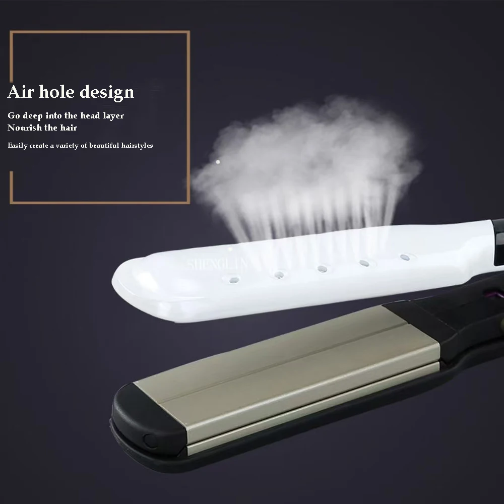 2 in 1 Electric Hair Straightener Curler Splint Flat Iron Corn Clip Straight Curling Iron Plates Corrugation Hair Care