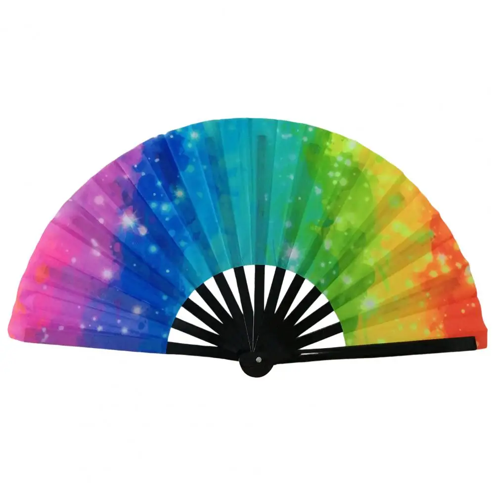 Party Prop Fan Colorful Rave Fans Bamboo Ribs Decorative Gifts for Festival Dancing Parties Vibrant Accessories for Men Women