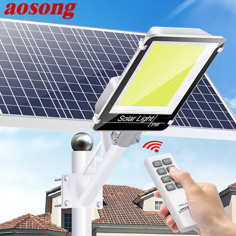 AOSONG Solar Wall Light Outdoor Body Sensor Street Lamp LED Waterproof IP65 With Remote Control for Modern Garden Plaza