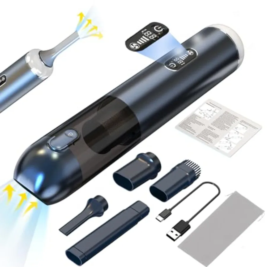Car Vacuum Cleaner 18000Pa Powerful Suction HEPA Filter Portable Cordless Handheld Vacuum Vehicle Home with LED Display Air Dus