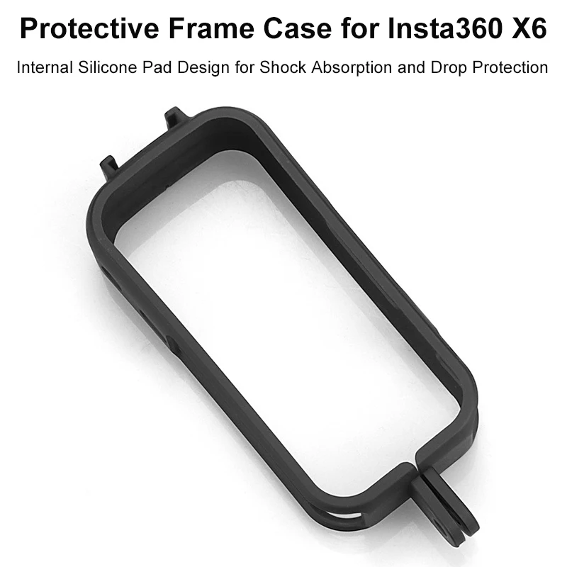 Camera Cage for Insta360 X6 Protective Frame Action Camera Accessories with 1/4 Screw Mount and Silicone Pad