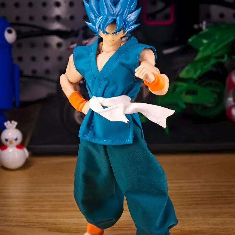 Shf 1/12 Scale Goku Daoist Robe Orange Blue Uniforms Dragon Ball Series Figures Training Suit Goku Clothes Accessories Toy - view 3