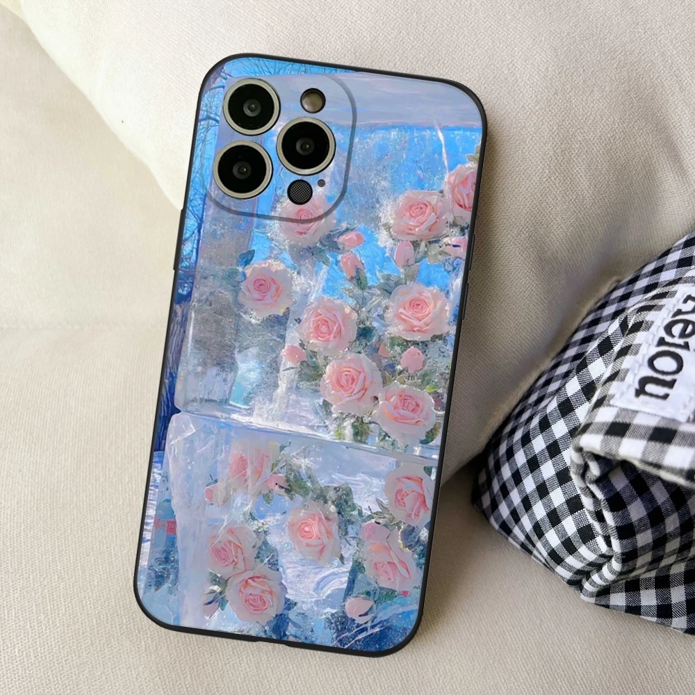 Blue Romance Ocean Phone Case FOR IPhone 15 14 11 12 Pro 8 7 15 Plus 13 Pro MAX XR XS MINI SE 2024 Black Covers image 6