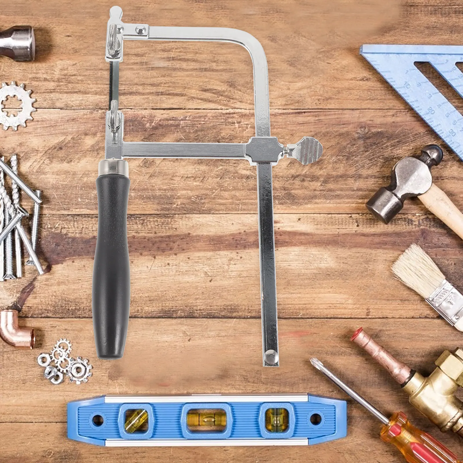 

Adjustable Bowsaw U-Shape Hacksaw Woodworking Hand Tool For Diy Jewelry Making Portable Lightweight Stable Durable Design Metal