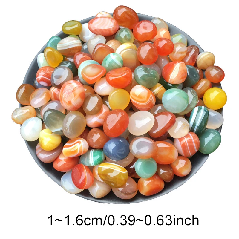 100~500g Colorful Pebbles Aquarium Decoration Natural Agate Crystal Pebbles Decorative Stones for Fish Tanks Air Plant Decor TMZ