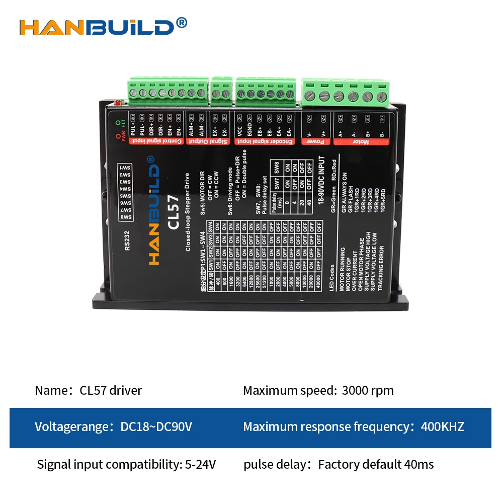 Imagem -03 - Closed Loop Stepper Motor Servo Driver Nema23 Vdc18-90v 57 Motor para 3d Cnc Vários Acessórios para Instrumentos Cl57