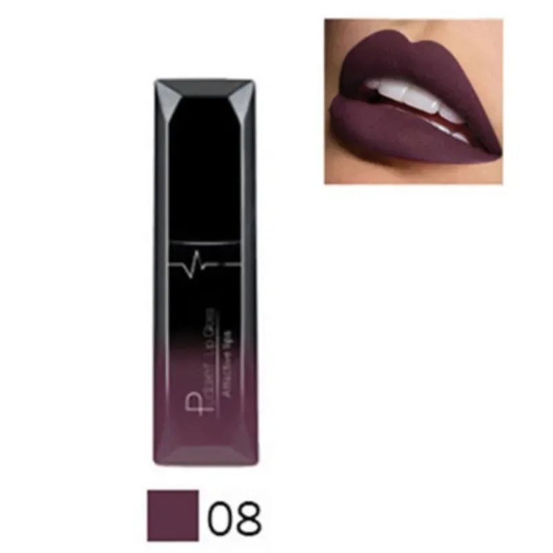 Matte Vloeibare Lippenstift Waterdichte Langdurige Anti-Aanbakbeker Lipgloss Sexy Rood Nude Paarse Metallic Lipsticks Make-Up Cosmetica