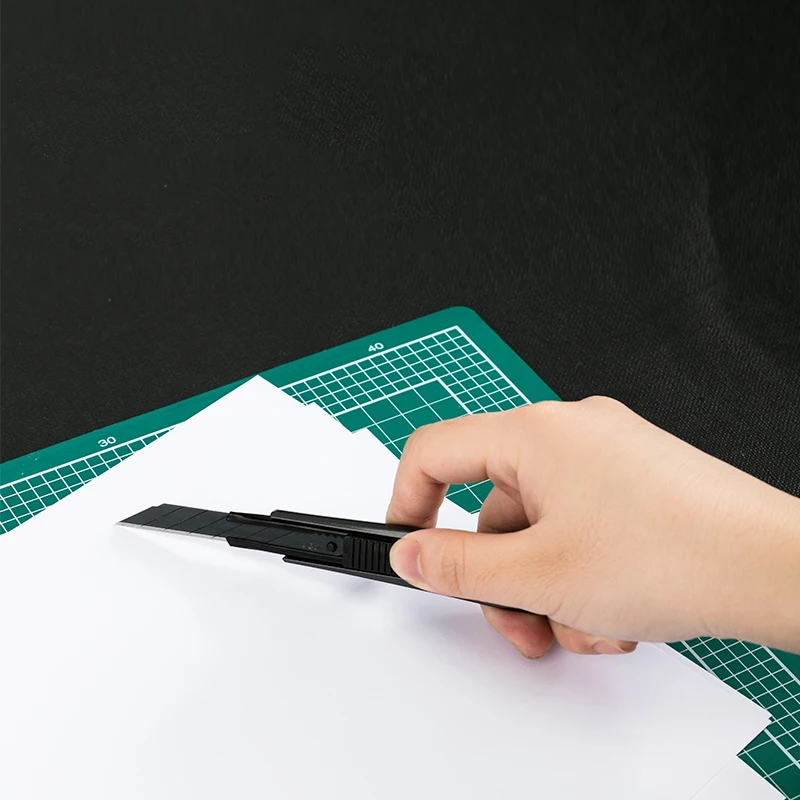 Imagem -03 - Utilitário Deli Faca Liga de Alumínio Papel de Parede Art Knifes Cortador de Papel Carta Abridor de Metal Lâmina Auto-locking Design Papelaria