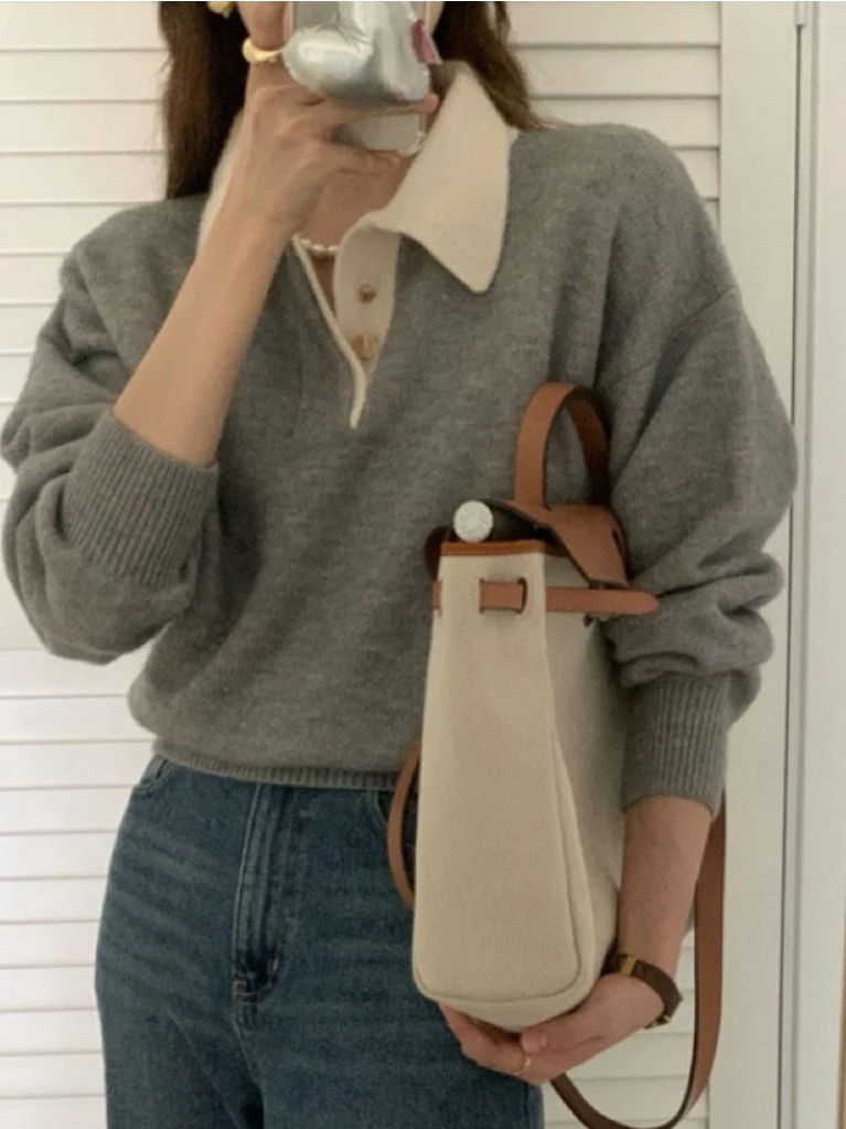 

Loose Knitted Ne Long Sve Women's Base Layer Sweater Comfortable Casual Faionable Autumn Winter Top Fem