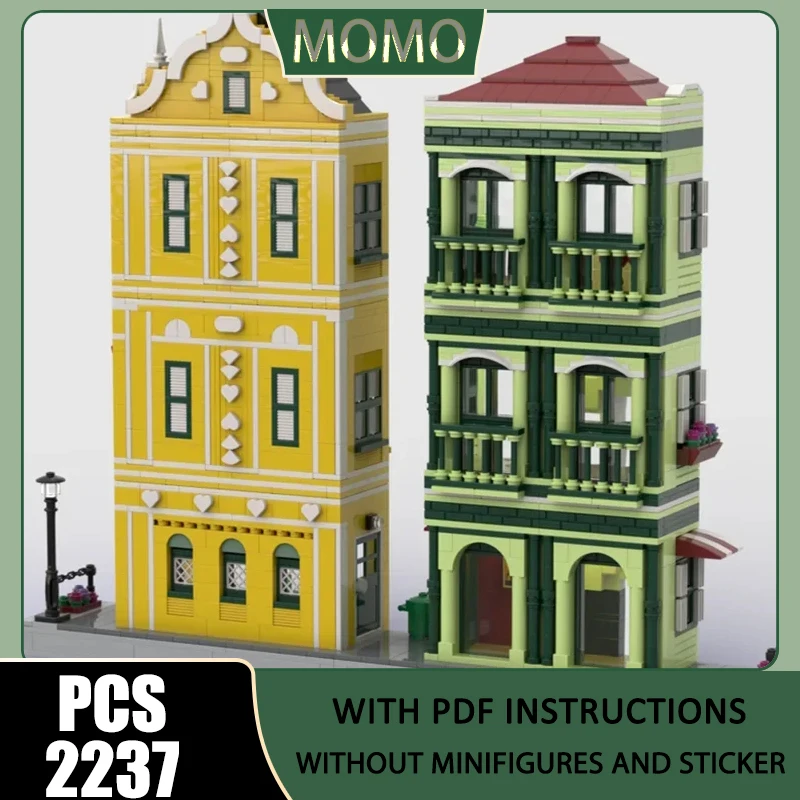 

City Street View Model Moc Building Blocks Bank Back Model Technology Brick DIY Assembly Creative Model Construction Holiday Toy