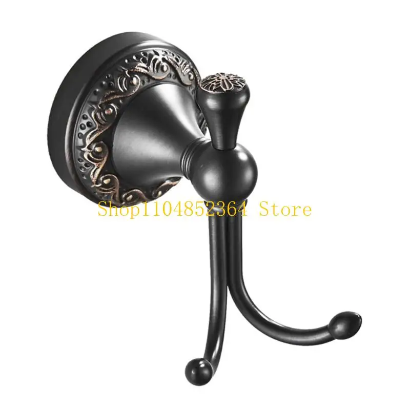 

652F Decorative Brass Entryway Coat Hook Heavy Duty Metal Wall Mounted Hangers Simple Installs for Jackets Bags Homes Office
