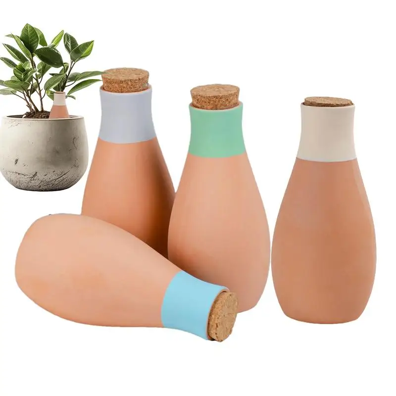 

Terracotta Spikes For Watering Plants Ceramic Bowling Pin Watering Planter Insert Slow Release Automatic Watering System For