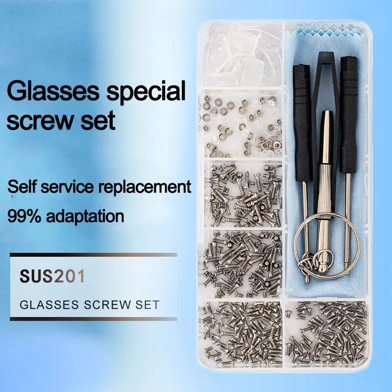 Eyeglasses Sunglasses Repair Kit Tool Glasses Screwdriver Screws Sets Nuts Nose Pad Optical Parts Assorted