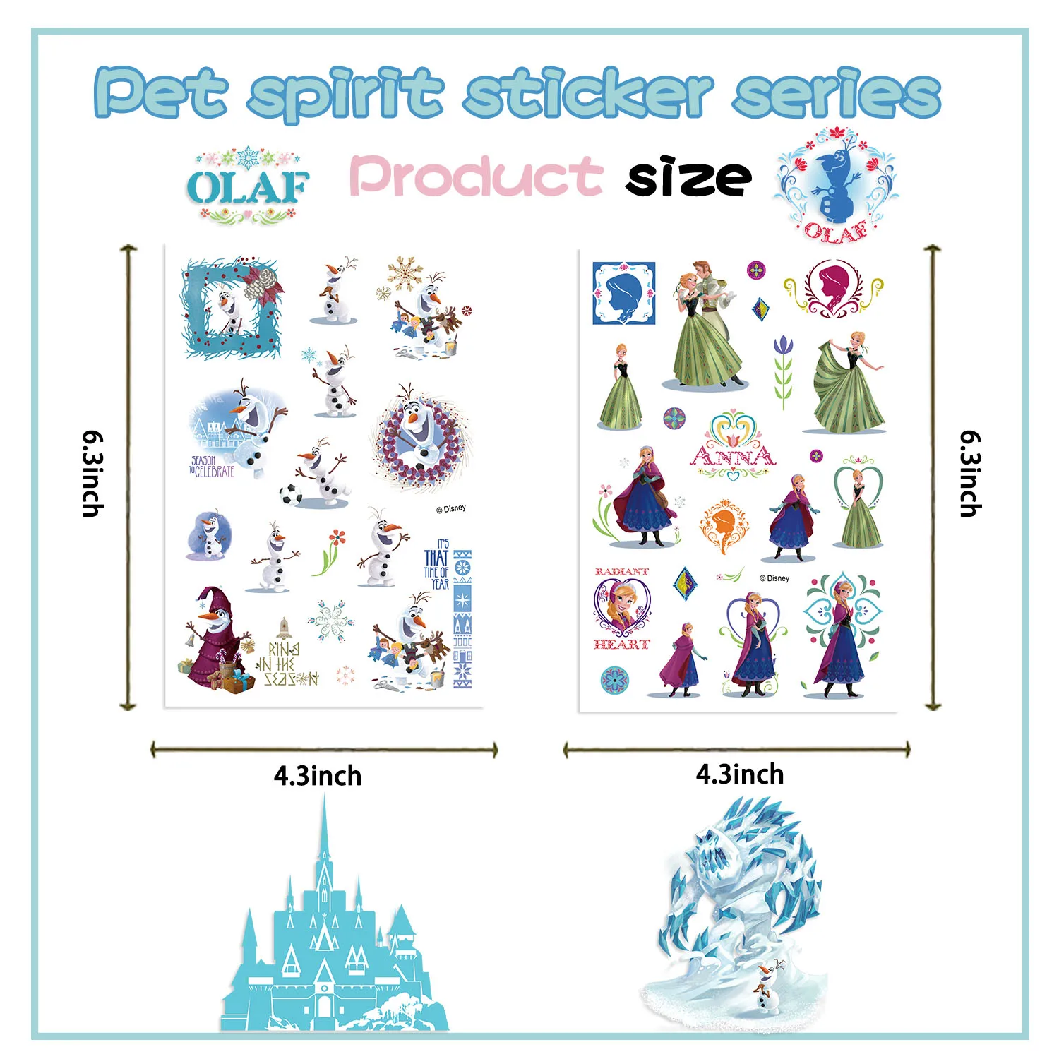 8/16/32개 겨울왕국 엘사 공주 귀여운 스티커 생일 파티 INS 스타일 스티커 장식 플래너 방수 스티커