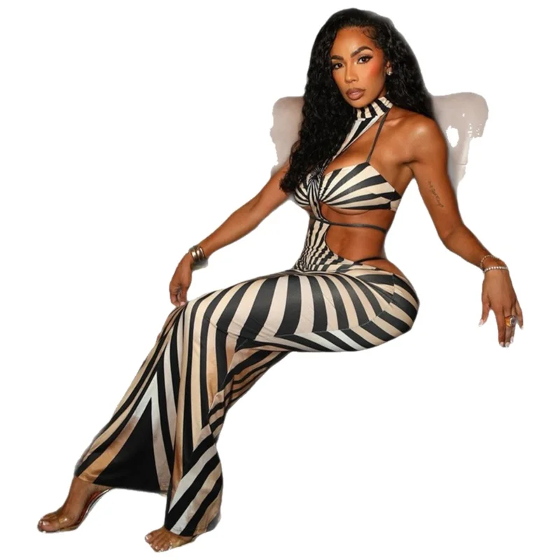 Robe longue de soirée sexy à imprimé zèbre, style bandeau, sans bretelles, en mélange de polyester, impression numérique, style urbain, confortable et décontractée