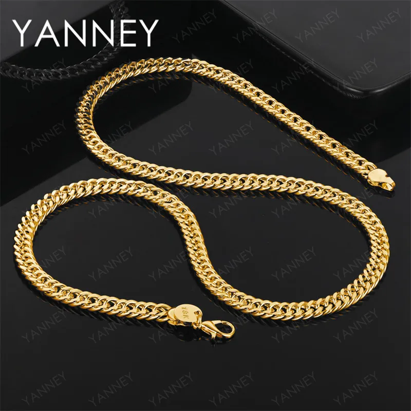 

6MM 925 sterling silver 18K gold snake chain necklace men's and women's fashion jewelry punk accessories