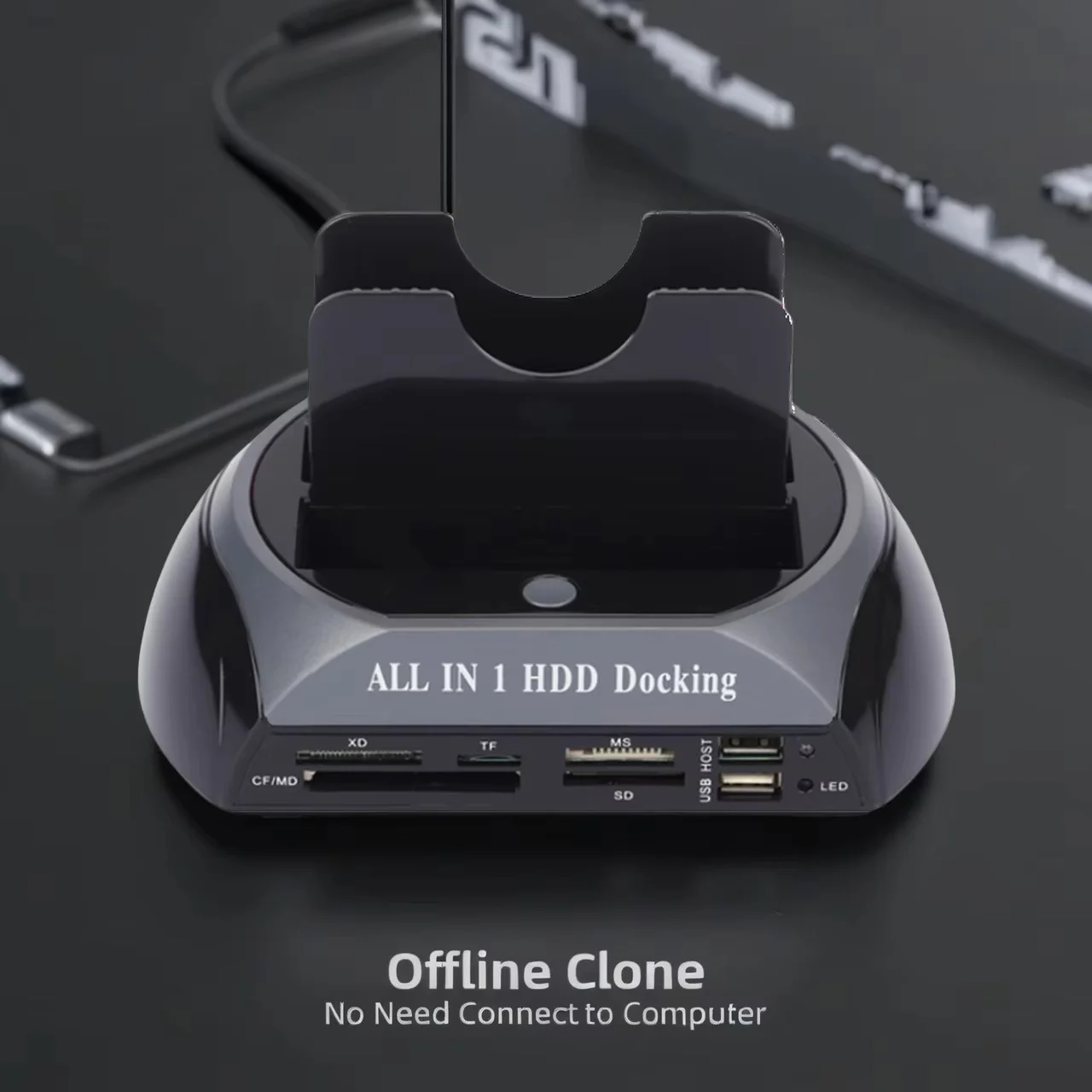 

Dual-Bay USB 2.0 Dock Card Reader IDE SATA eSATA All-in-One Hard Drive Cloning Data Management Tool for Easy Backup