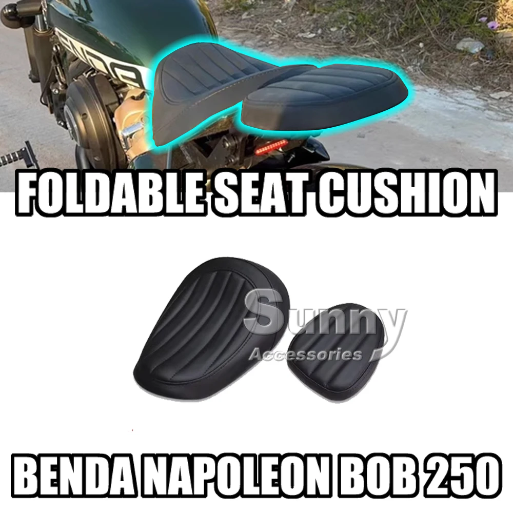 For BENDA Napoleon Bob 250 Motorcycle Modified Seat Cushion Widening Rear Seat Cushion Accessories Double Seat Cushion Foldable