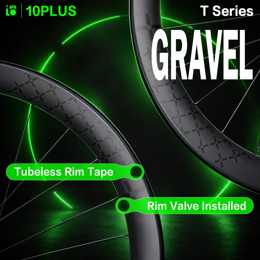 10PLUS Upgrade Gravel Bike Carbon Wheelset 700C Disc Brake Tubeless T Series 36T Star Ratchet 38mm 45mm Rims