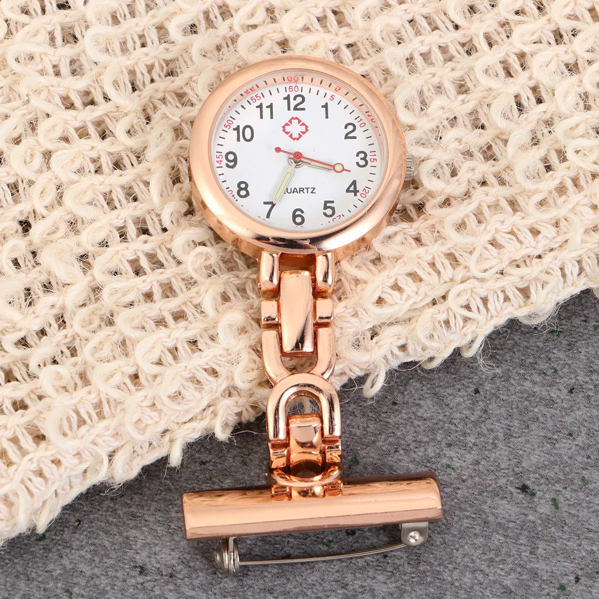 

Часы-брошь для медсестер, золотистые, портативные, карманные, для медицинских работников, украшение для униформы больницы