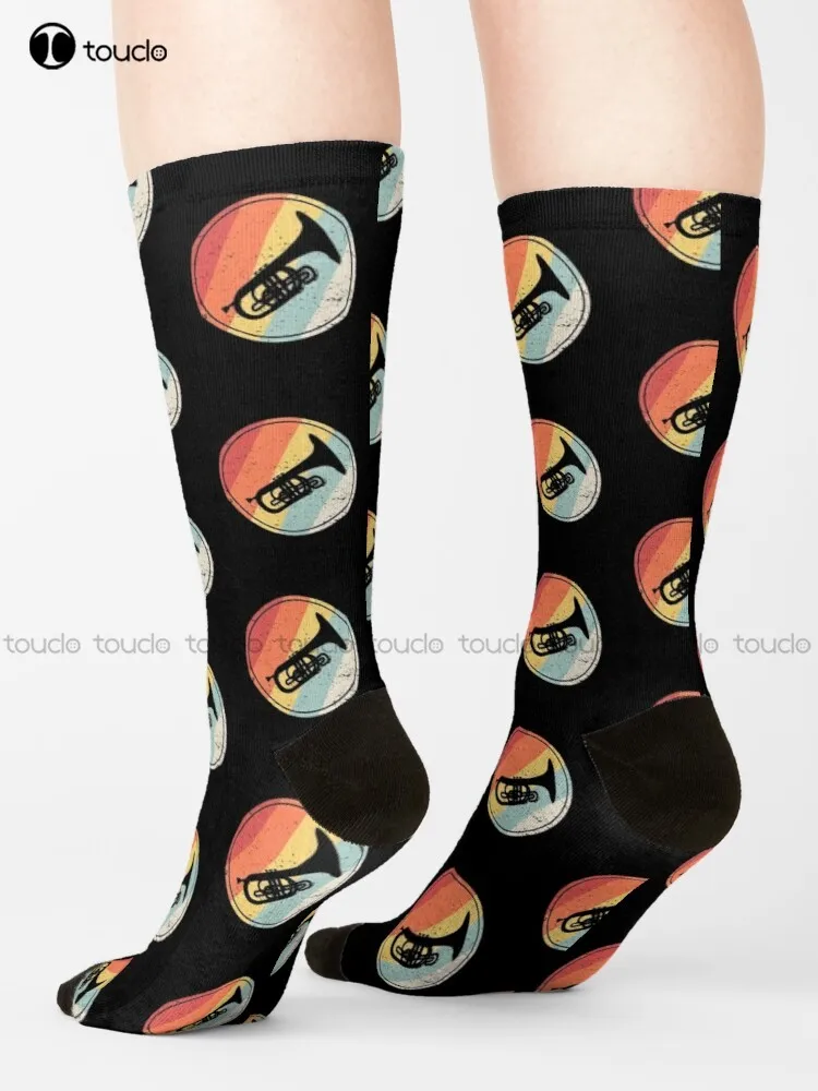

Vintage Retro Mellophone Socks Men'S Socks Unisex Adult Teen Youth Socks 360° Digital Print Harajuku Gd Hip Hop Gift Retro Art