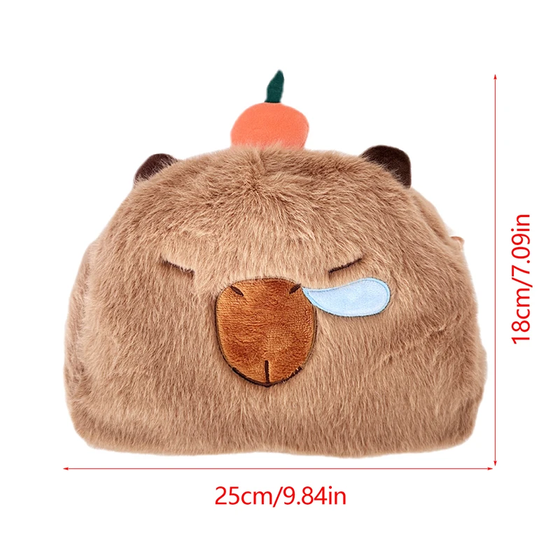 Kawaii Capybara Plush Backpack For Women Versatile Cartoon Capibala Crossbody Bag Large Capacity Tote Bag Kids Gift Outdoor Bag