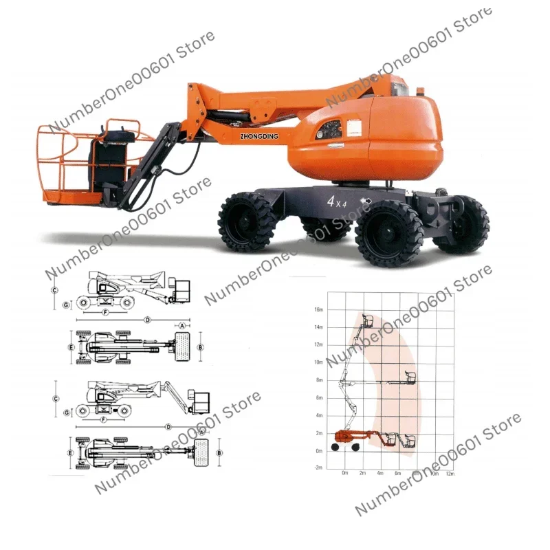 Self-propelled Straight-arm Bridge Type Aerial Work Platform Self-propelled Folding Arm Lift Straight Arm