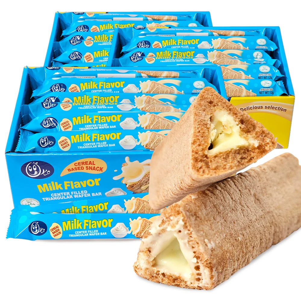 Oko-3 cajas de bocadillos con sabor a oblea de leche, galletas, 90 unidades