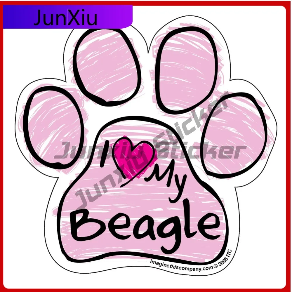 

Beagle Pink Scribble Paw Vintage Car Laptop Walls Bumper Truck Vinyl Decal Gift Retro Funny Retro Cute Cute Funny Retro