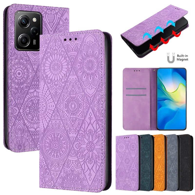 For Redmi Note 11 10 Pro Case Mandala Totem Flip Magnet Case for Xiaomi Redmi Note 7 8 9 10 11 12 Pro 11S 10S 9S 8T Phone Cover