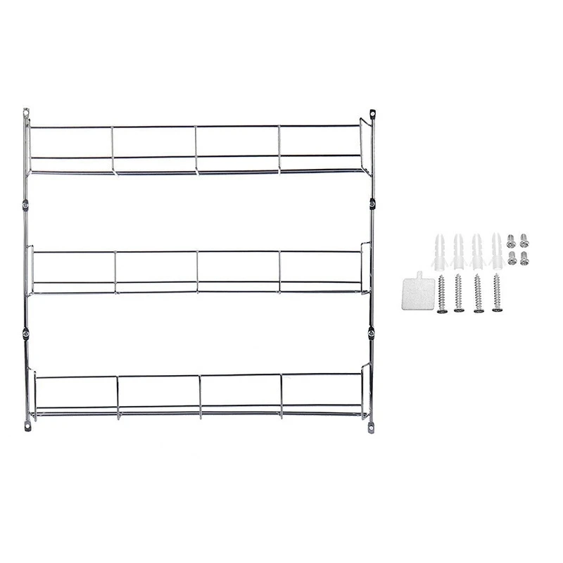 

3-уровневая стойка для специй, настенный кухонный органайзер, коробка для приправ, стеллаж для хранения, кухонная полка, экономия места