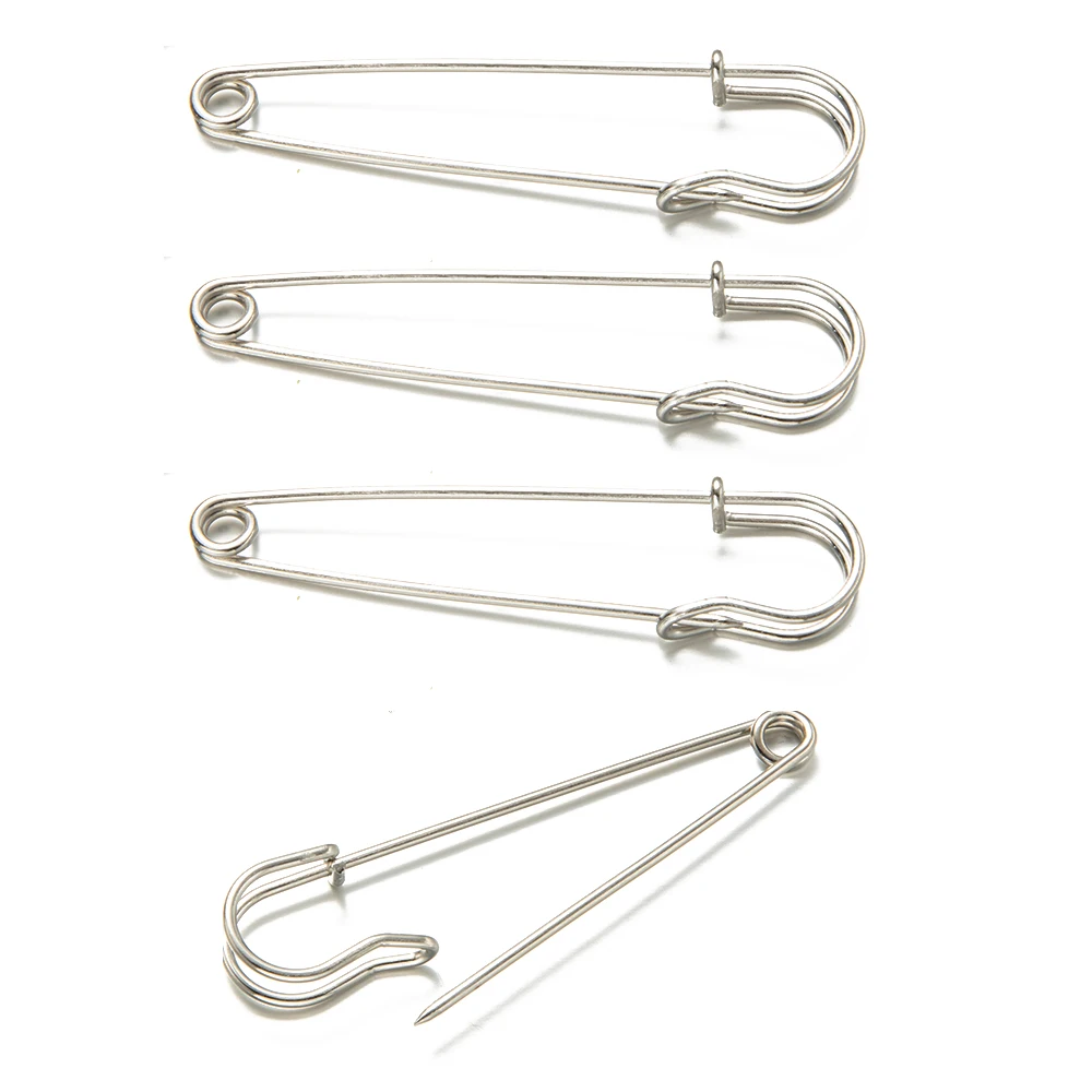 20pcs/Lot Metal 38-100mm Safety Pins Brooch Blank Base for DIY Craft Sewing Tools Jewelry Making Supplies Accessories Deco Parts