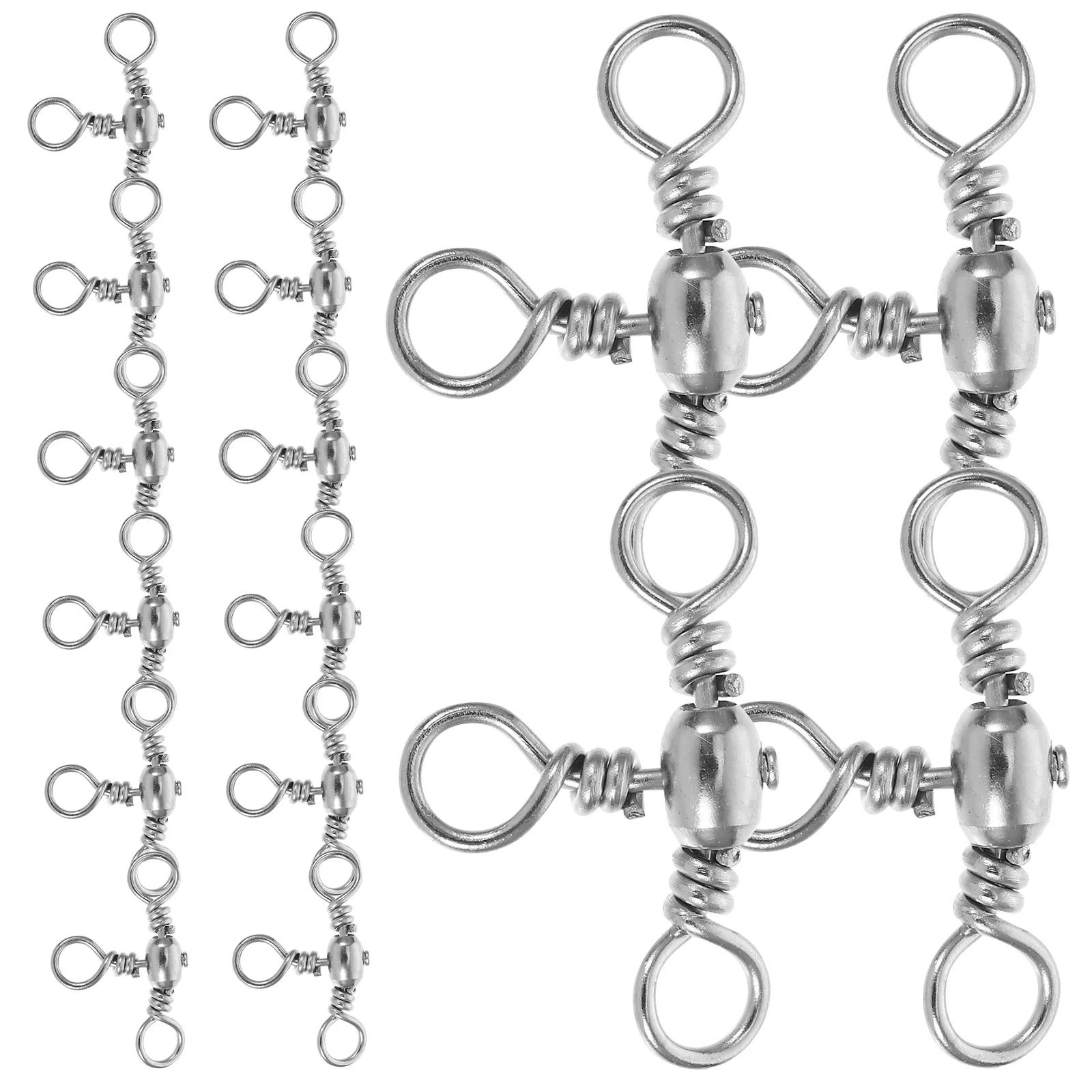 

20 Pcs Fishing Gear Rotation Snap Swivels Tackle Split Rings Lure Barrel Bait Accessories Kit