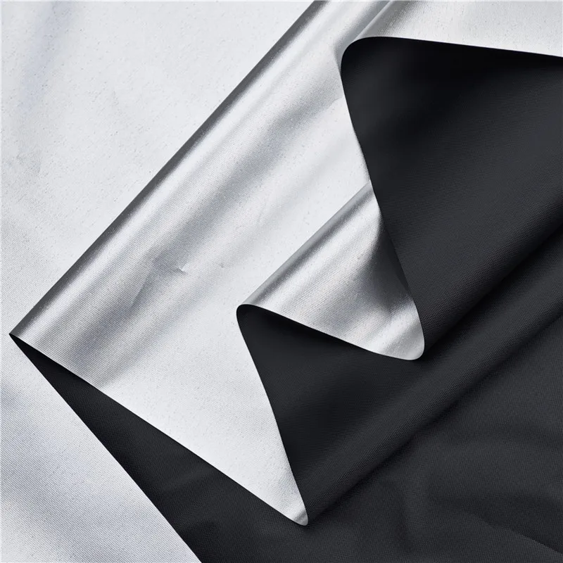 L100cm X W170cm Lab Grade Blockout Fabric Black Silver Coated Sunproof Curtain Material Total Blackout Thermal Drapery Cloth