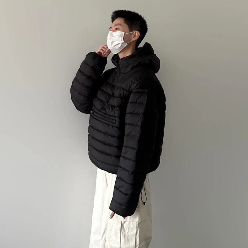 

American Sle Loose Fit Hooded Cotton Jaet Men's Winter Warm Sweatirt Coat with Zipper Casual Youth Polyester Fiber