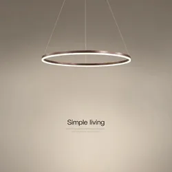 Nordic Minimalism Single Ring Led Chandelier Lighting Aluminium Circle Lustre Pendant Chandelier Lamp Dimmable Led Lamp Fixtures