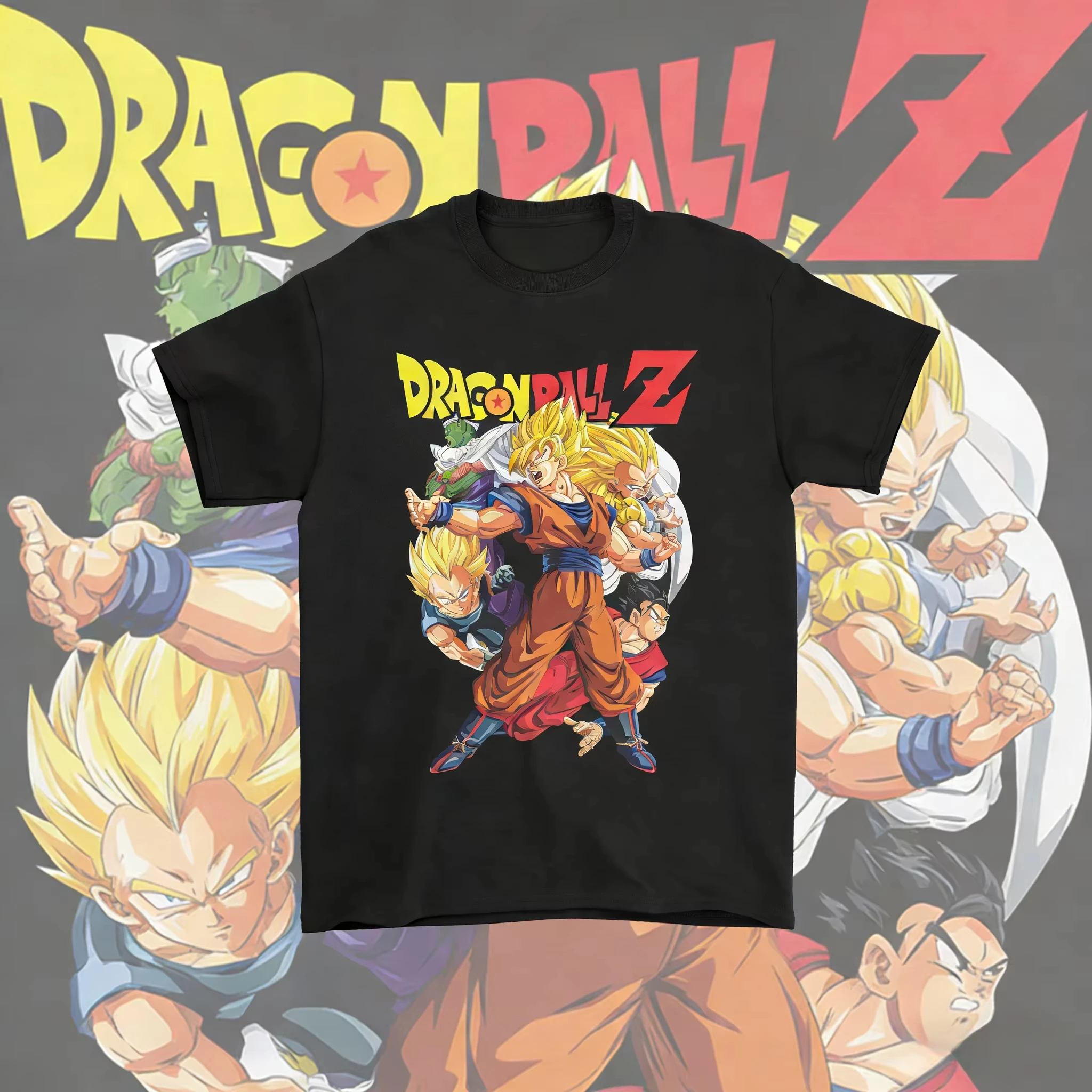 

Новая летняя футболка 2026 года с принтом аниме Dragon Ball к 40-летию, Сон Гоку, 100% хлопок, унисекс, повседневная уличная одежда, Y2K, большие размеры
